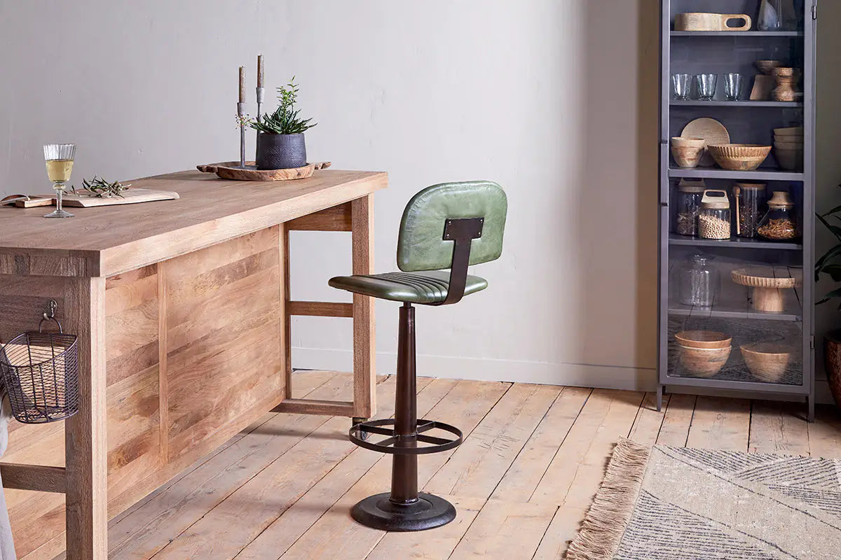Nkuku - Narwana Bar Chair - Rich Green