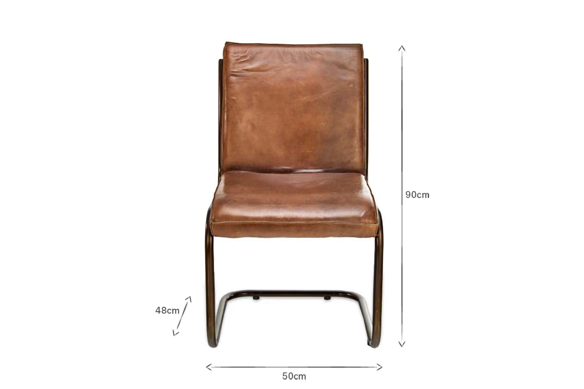 Nkuku - Narwana Leather Desk Chair - Aged Tan