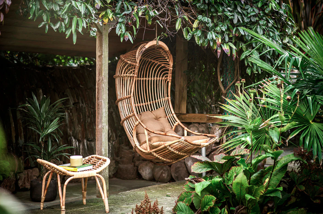 Nkuku Nesari Rattan Hanging Chair - Natural