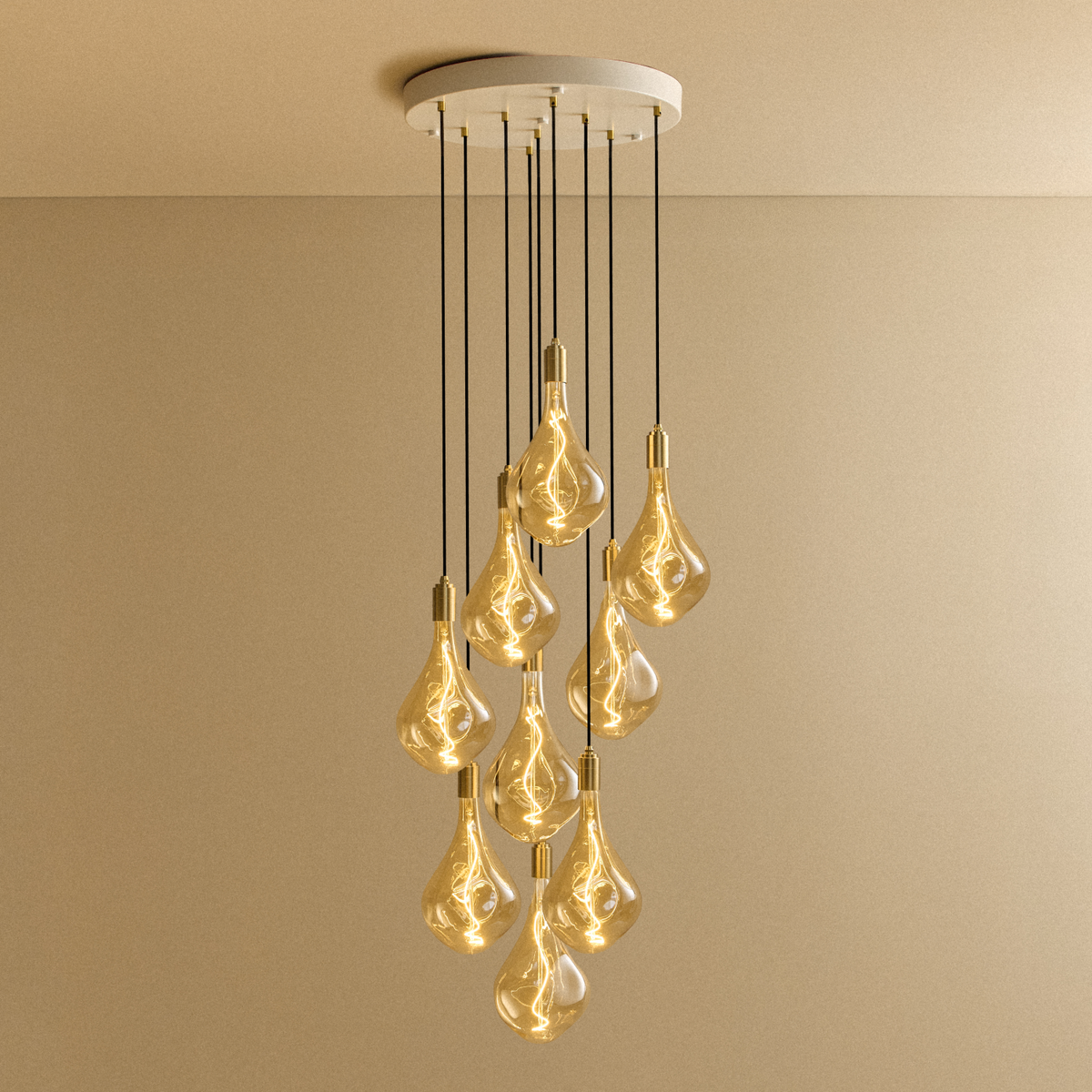 Tala Nine Pendant in Brass + Voronoi III