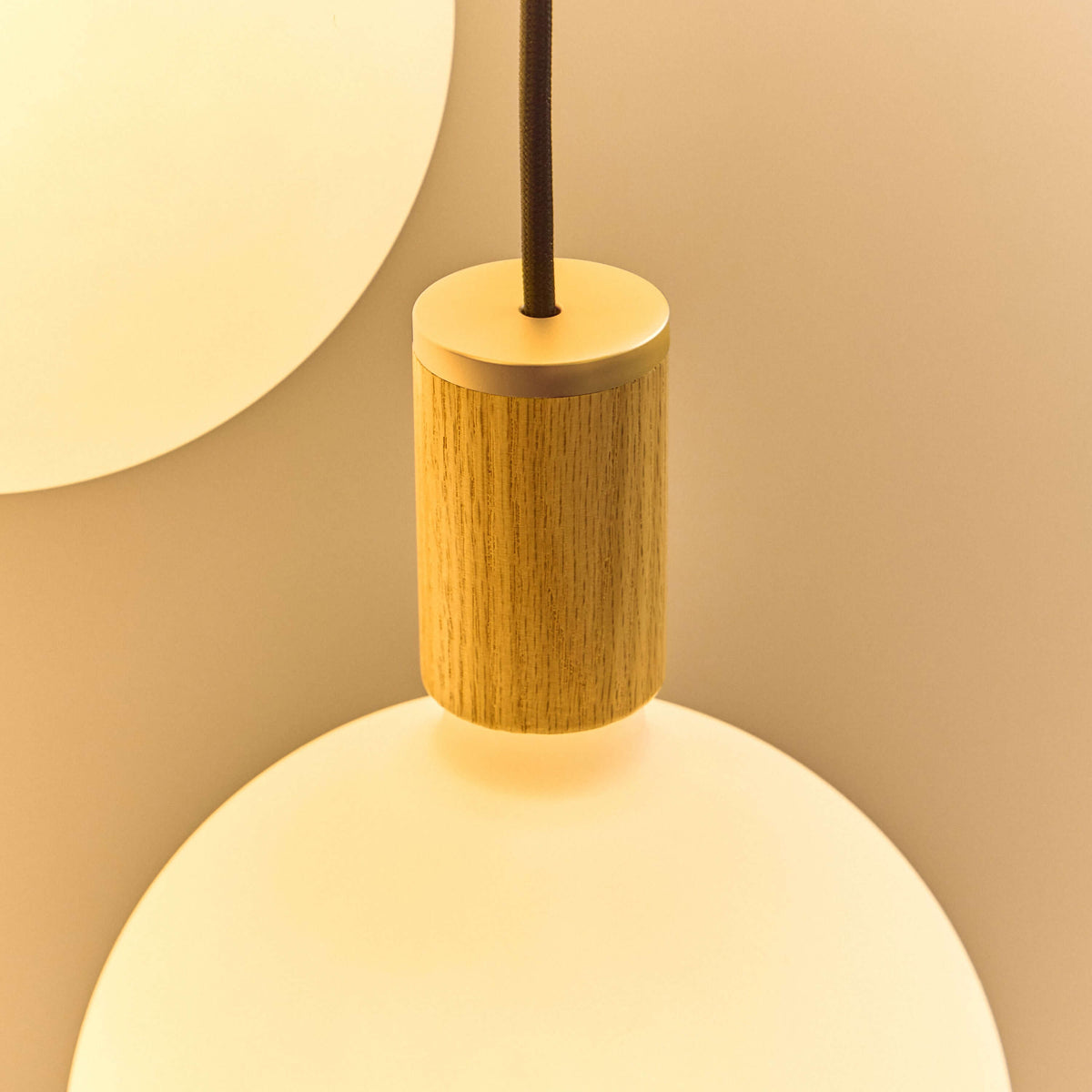 Tala Oval Dim-to-Warm Pendant Light in Oak