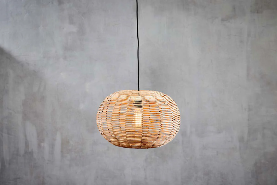 Nkuku Noko Wicker Round Pendant - Natural - Large