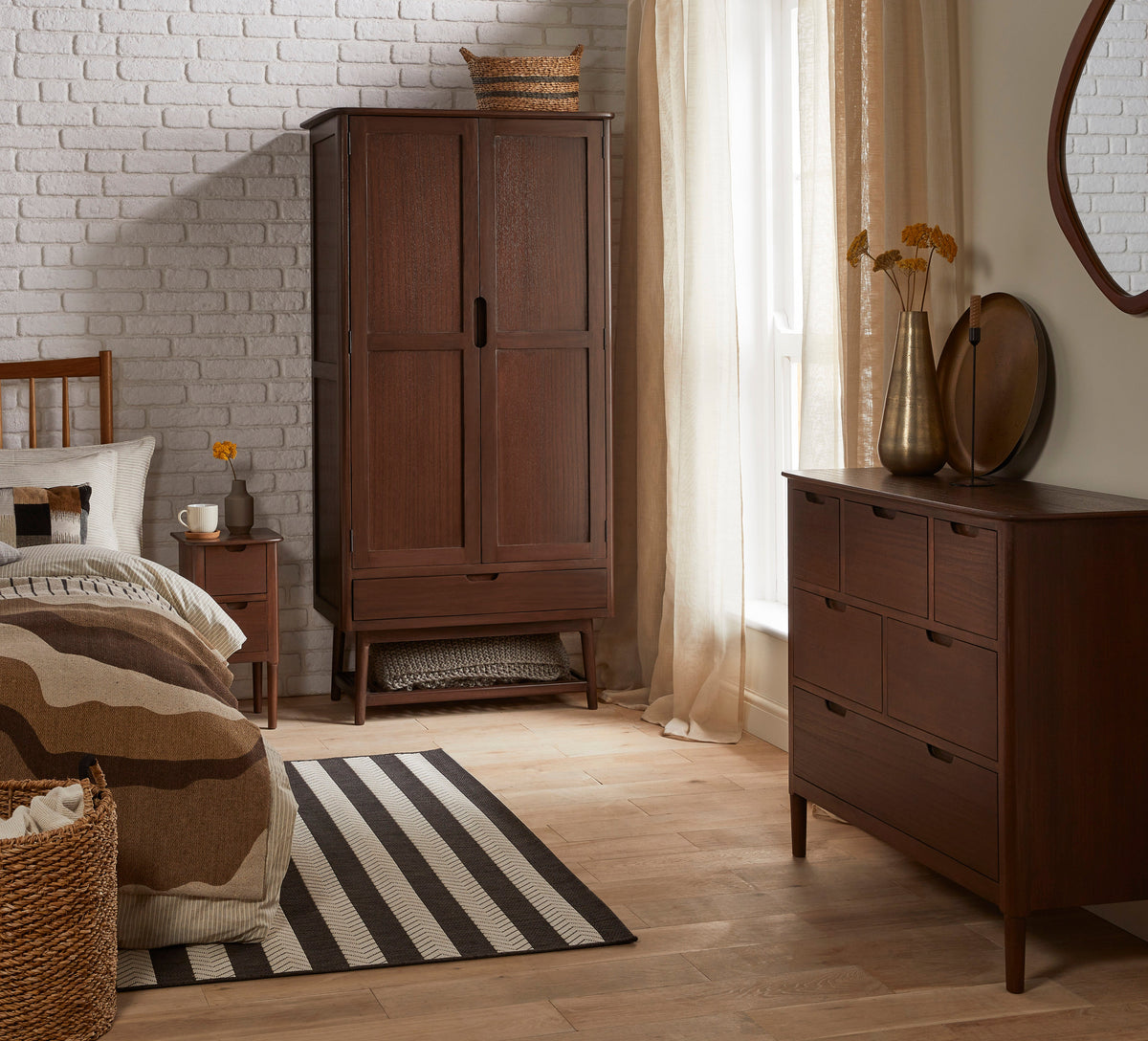 Fishe & Lilly Norway Dark Walnut Wardrobe