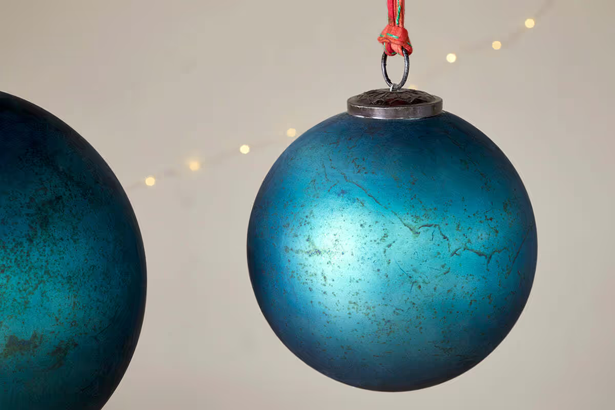 Nkuku - Oko Giant Bauble - Matt Teal - Small