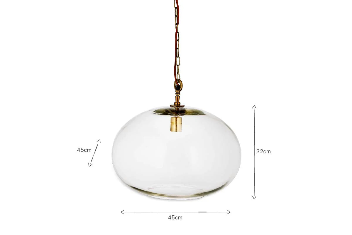 Nkuku Otoro Recycled Glass Pendant - Large Round