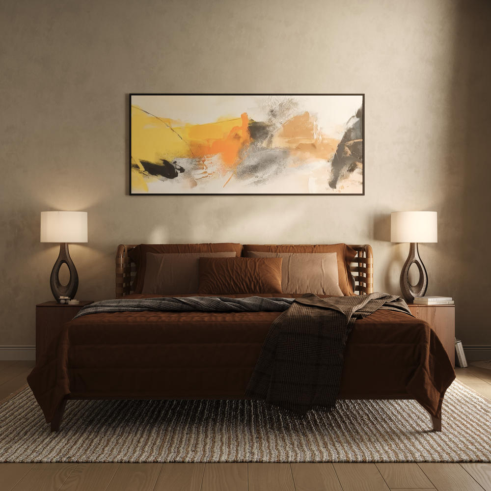 Industville - Ornate Ellipse Table Lamp - Brass Base - Drum Cotton Shade