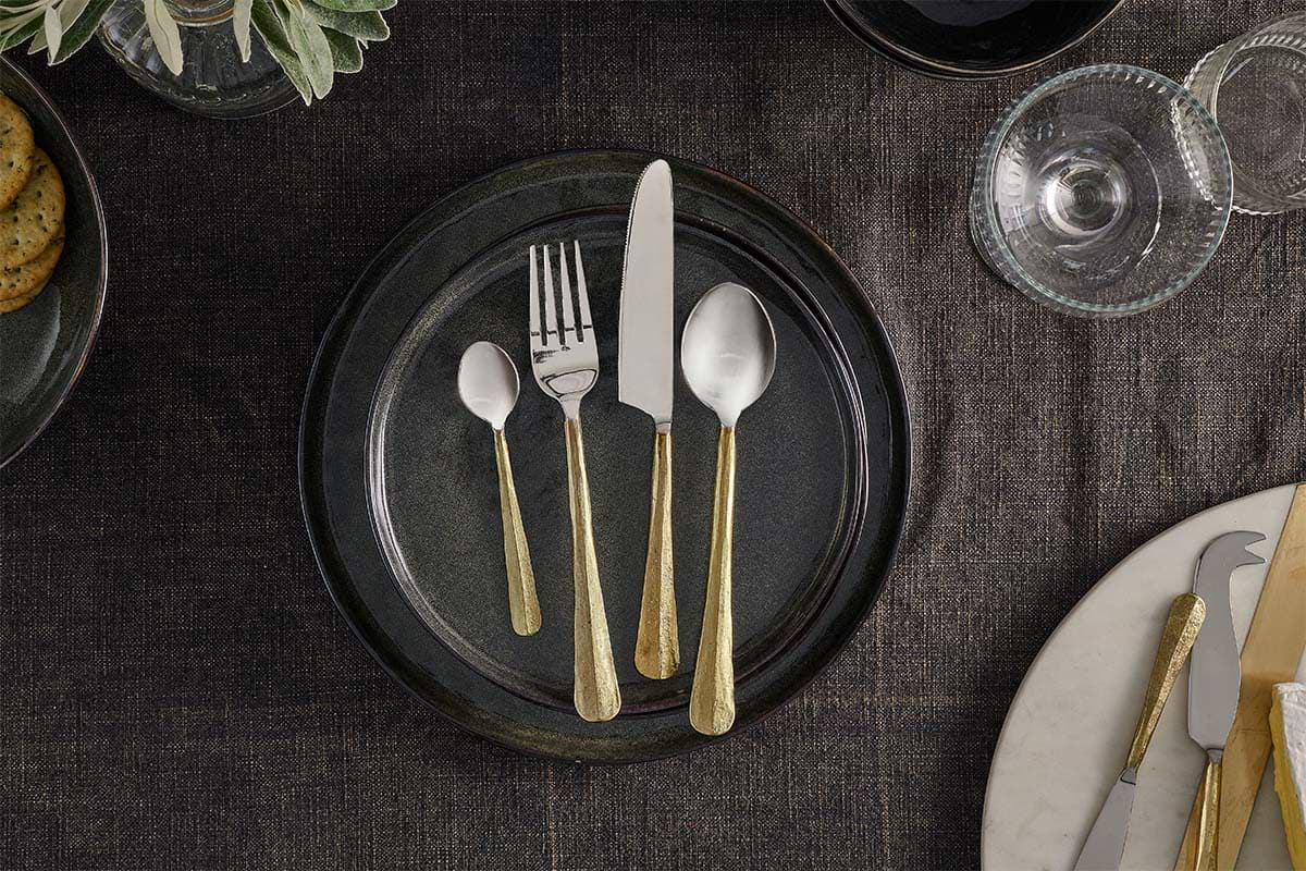 Nkuku - Osko Cutlery Set - Brushed Gold (Set of 16)