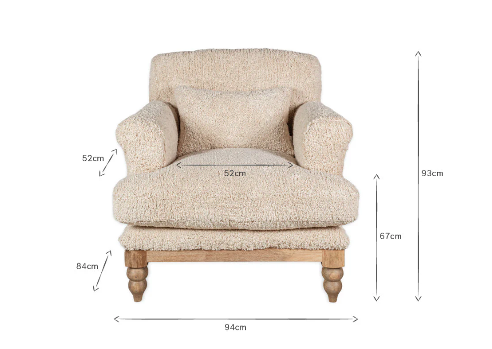 Nkuku Otas Teddy Cotton Armchair - Off White