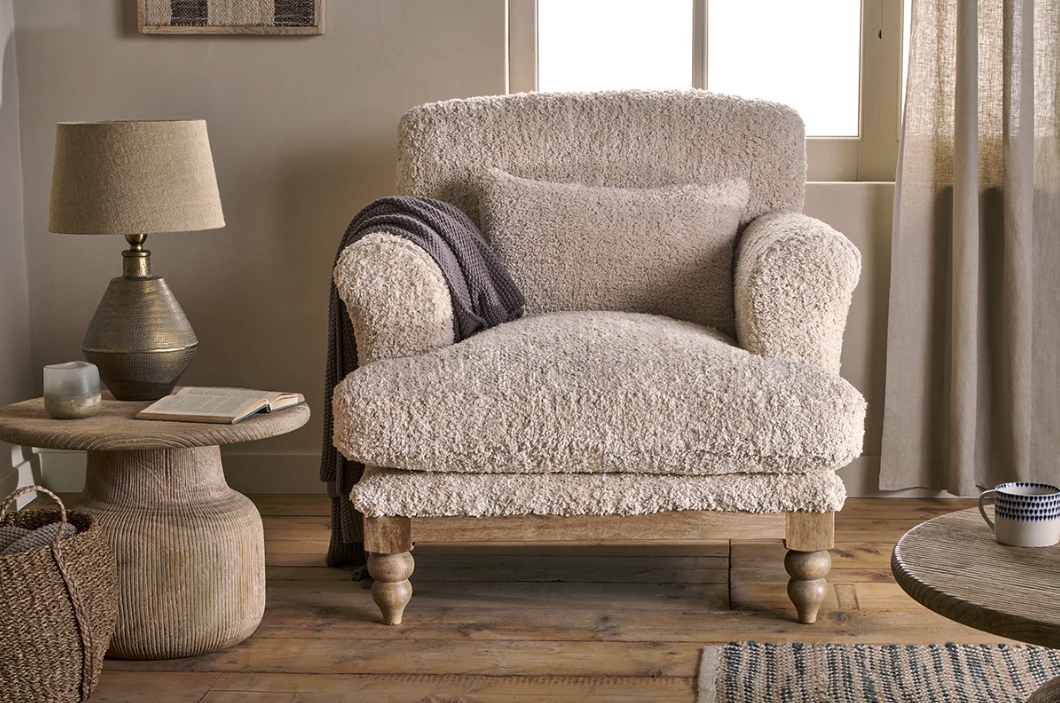 Nkuku Otas Teddy Cotton Armchair - Off White