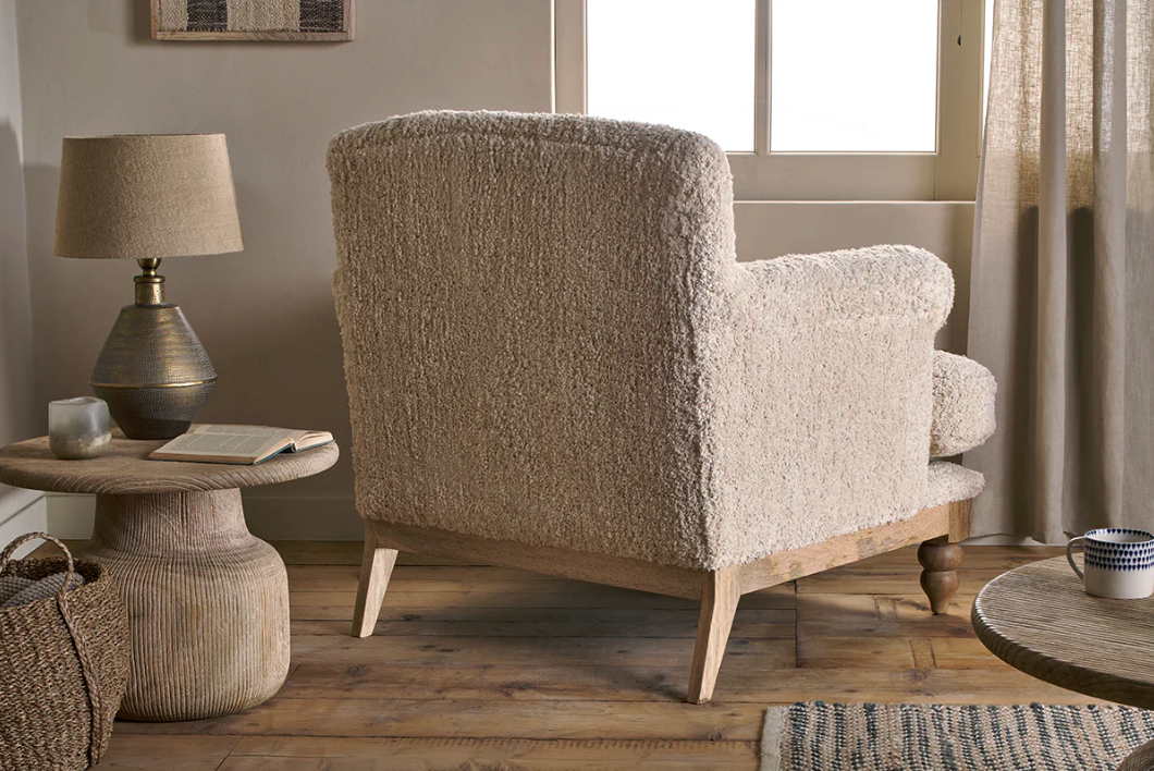 Nkuku Otas Teddy Cotton Armchair - Off White