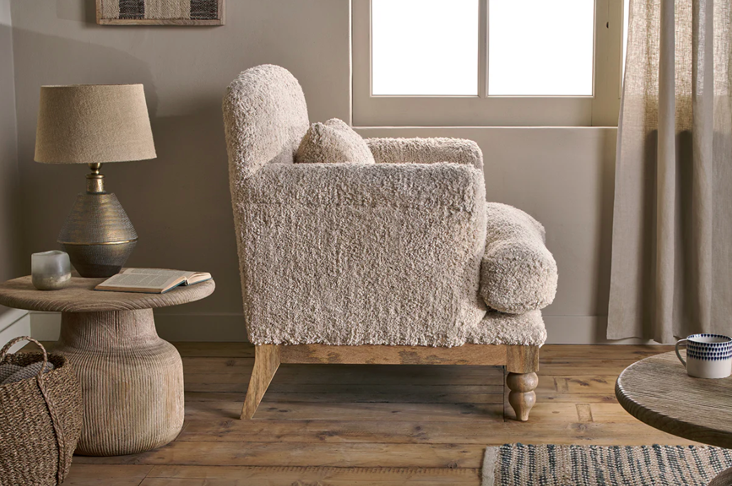 Nkuku Otas Teddy Cotton Armchair - Off White