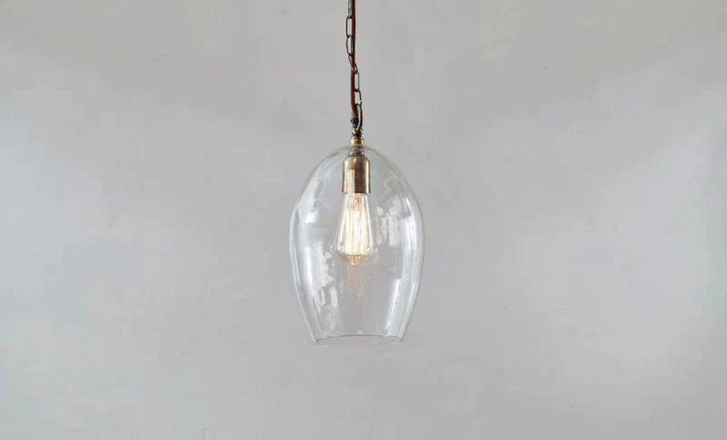 Nkuku Otoro Recycled Glass Small Oval Pendant Light