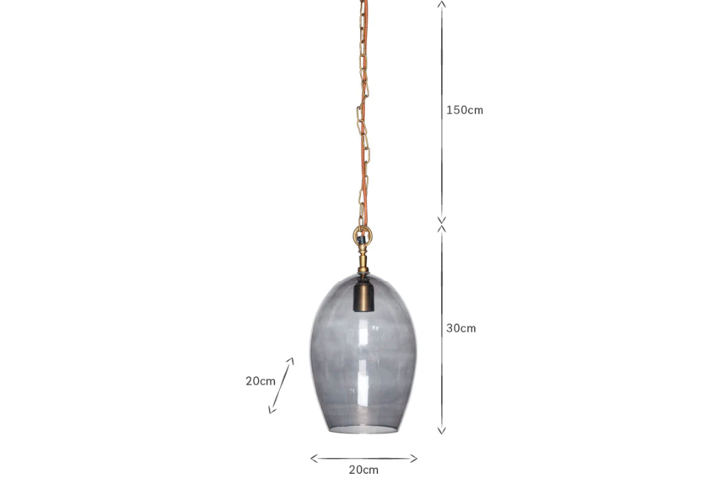 Nkuku Otoro Recycled Glass Small Oval Pendant Light