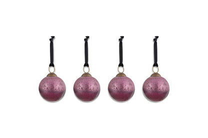 Nkuku Pannee Round Baubles - Ruby (Set of 4)