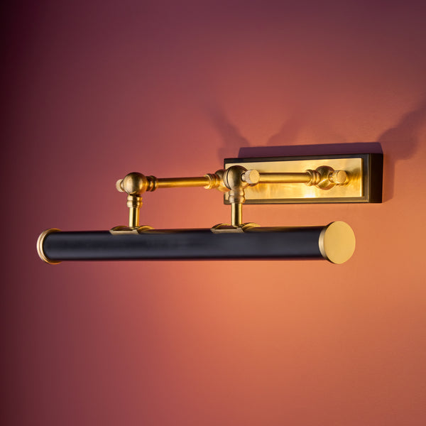 Pooky - Pitcheroo Picture Light - Double Arm - Black And Brass