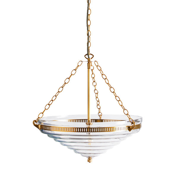 Pooky - Archie Stepped Glass Pendant Light - Brass Fittings