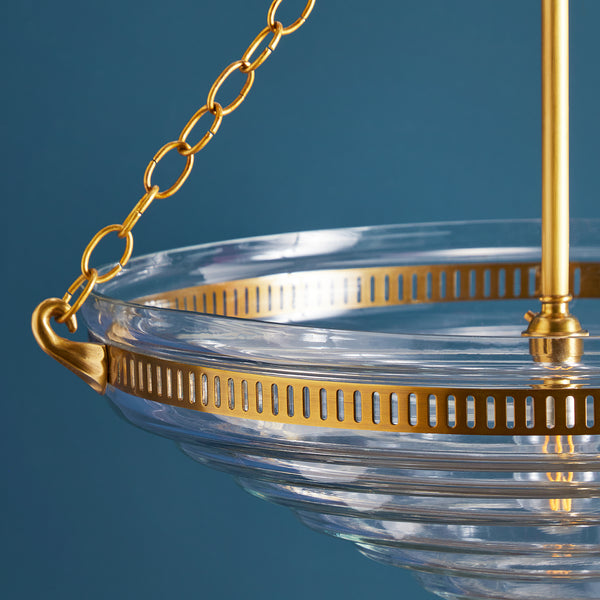 Pooky - Archie Stepped Glass Pendant Light - Brass Fittings