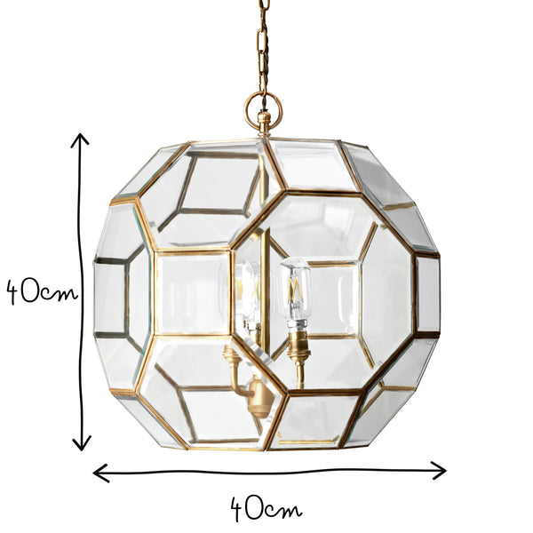 Pooky - Ballina Pendant Light - Brass And Bevelled Glass