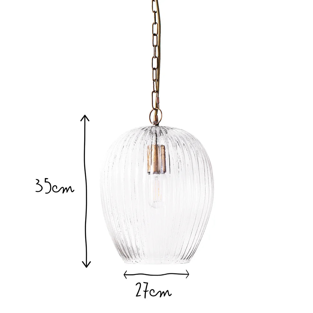 Pooky Smaller Bastille Pendant in Clear Glass