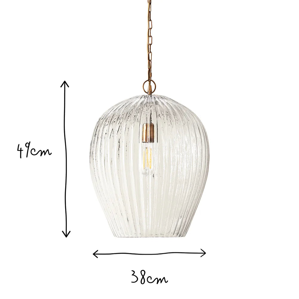 Pooky Larger Bastille Pendant in Clear Glass