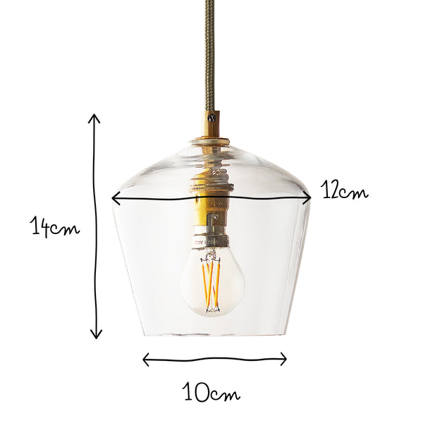 Pooky - Demijohn Pendant Light - Smaller - Clear Blown Glass