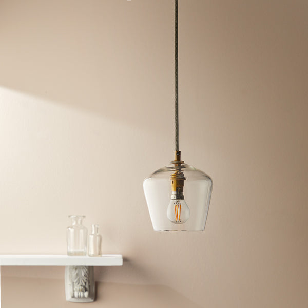 Pooky - Demijohn Pendant Light - Smaller - Clear Blown Glass
