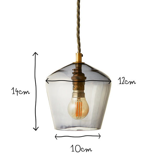 Pooky - Demijohn Pendant Light - Smaller - Grey Blown Glass