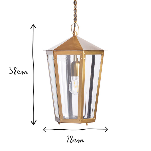 Pooky - Holt Ip44 Exterior Hanging Lantern - Antique Brass