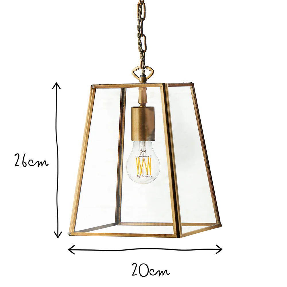 Pooky Regular Luxor Lantern in Brass and Clear Glass