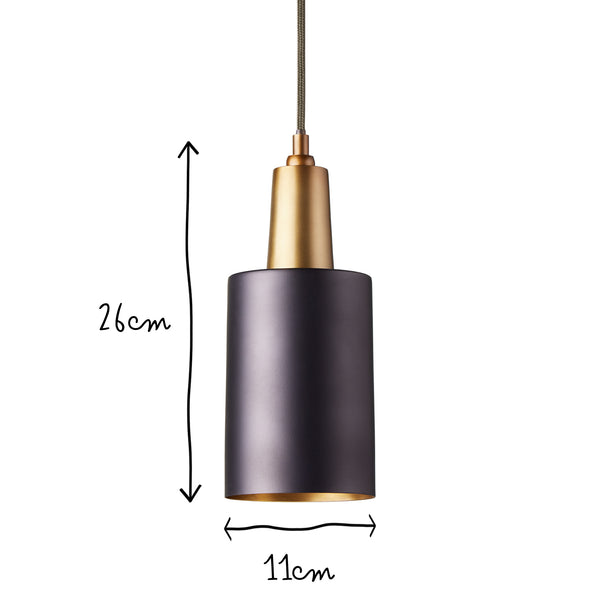 Pooky - Mcmegan Black Pendant Light - Brass Interior