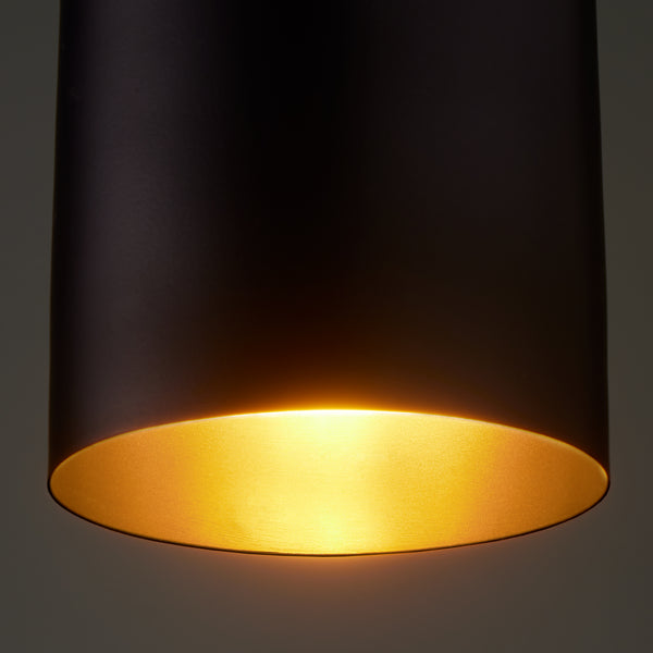 Pooky - Mcmegan Black Pendant Light - Brass Interior