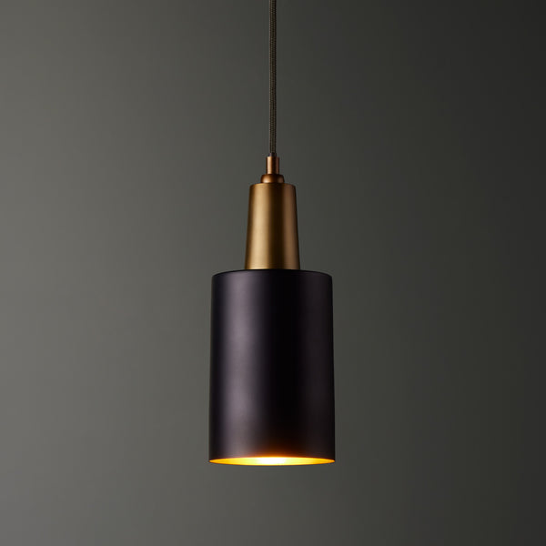 Pooky - Mcmegan Black Pendant Light - Brass Interior