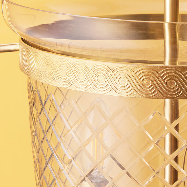 Pooky - Marple Cut Glass Pendant Light - Antique Brass Fixings