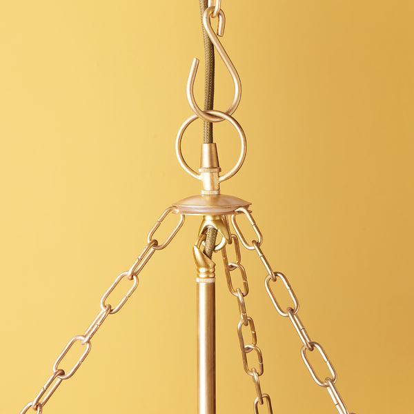 Pooky - Marple Cut Glass Pendant Light - Antique Brass Fixings