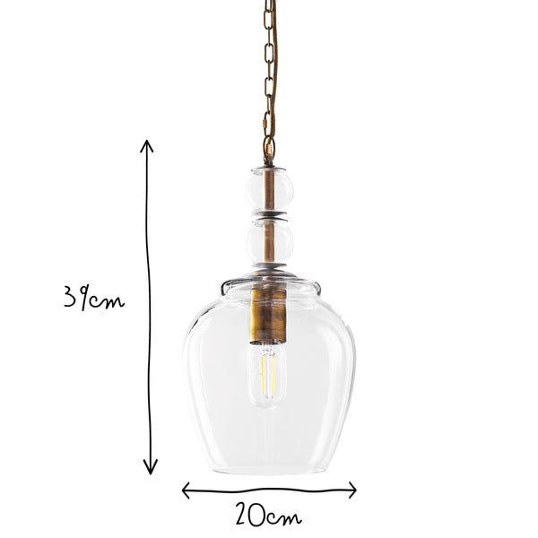 Pooky - Pecadillo Pendant Light - Glass With Brass