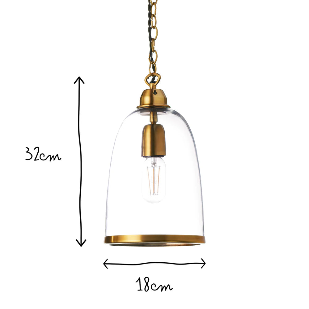 Pooky Smaller Percy Pendant Light in Clear Glass