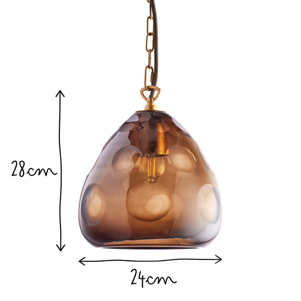 Pooky - Pluto Pendant - Brown Glass