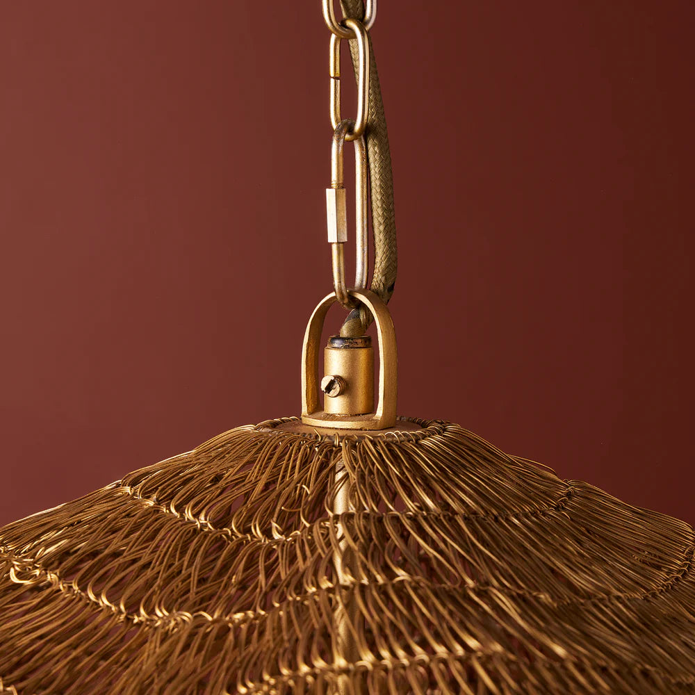 Pooky Scrunch Pendant Light in brass