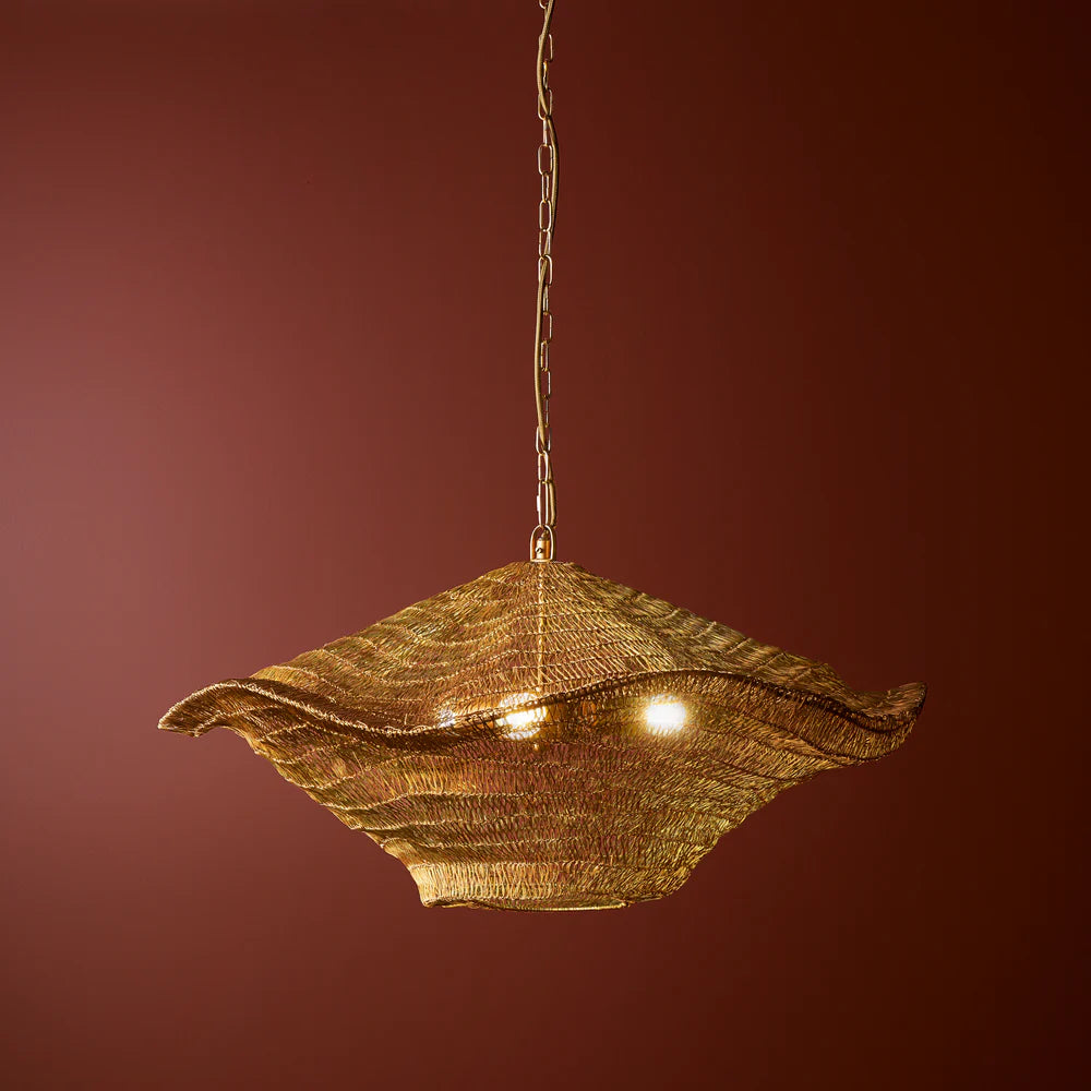 Pooky Scrunch Pendant Light in brass