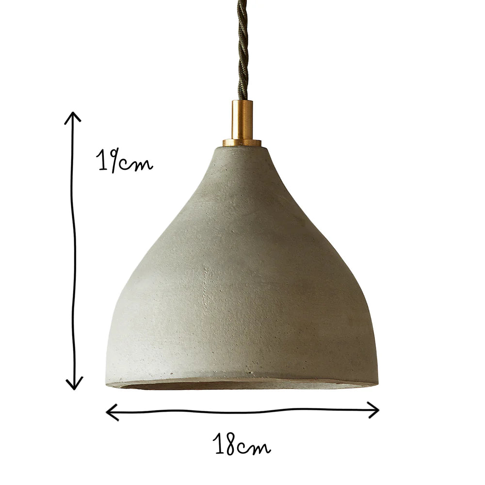 Pooky Smaller Soprano Pendant Light in Pale Grey Concrete