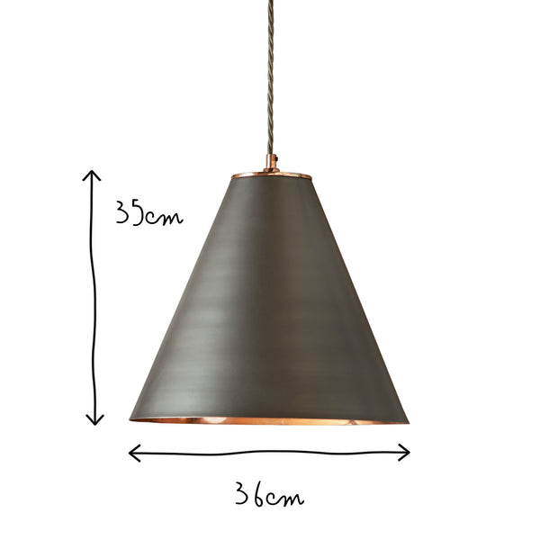Pooky - Super Stanley Pendant Light - Gunmetal - Copper Interior