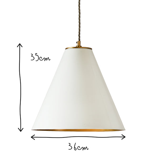 Pooky - Super Stanley Pendant Light - Glossy White - Brass Interior