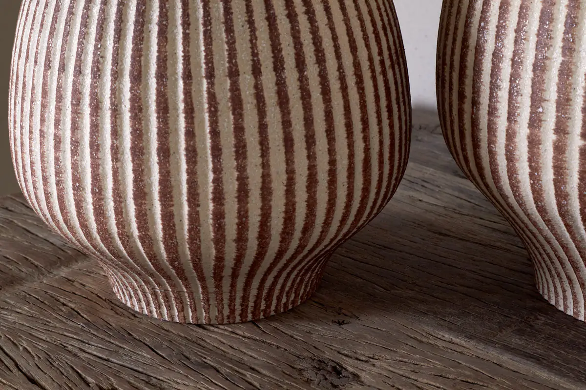 Nkuku - Perola Reactive Glaze Decorative Vase - Natural & Rust - Small