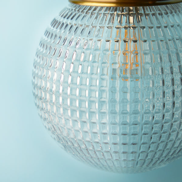 Pooky - Espere Pendant Light Shade - Smaller - Clear Waffle Glass
