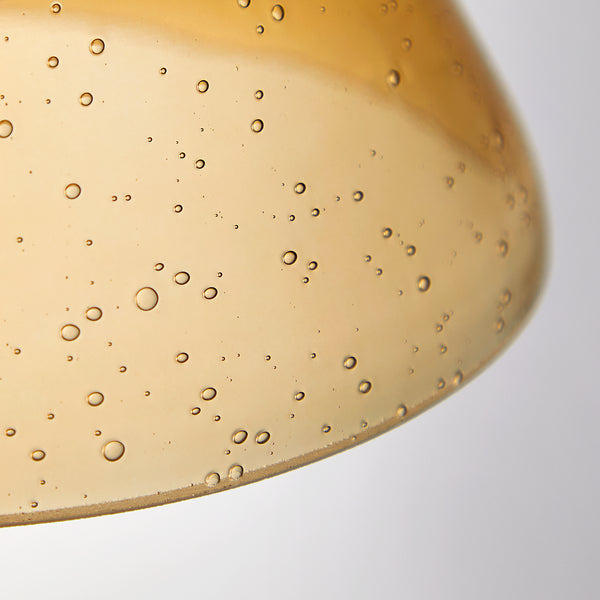 Pooky - Hazelette Pendant Light Shade - Amber Bubble Glass