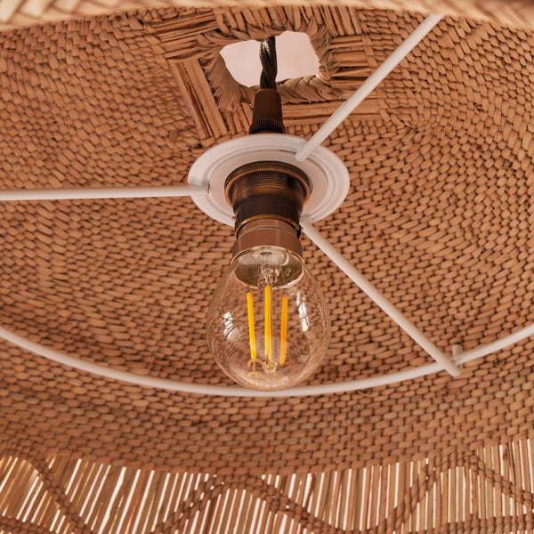Pooky - Khaya Pendant Light Shade With Binga Pattern - Smaller - Natural