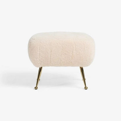 Pure White Lines Tignes Sheepskin Footstool