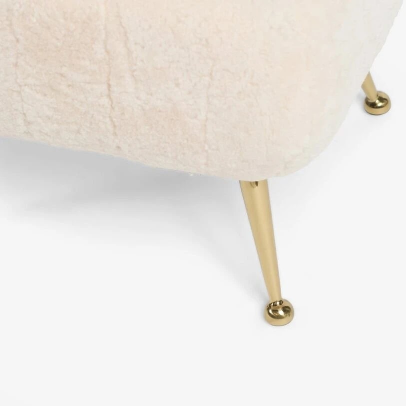 Pure White Lines Tignes Sheepskin Footstool