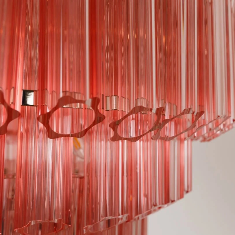 Pure White Lines Pink Grande Palermo Chandelier