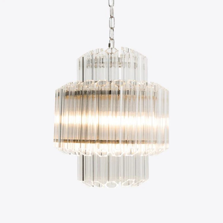 Pure White Lines Clear Piccolo Palermo Chandelier